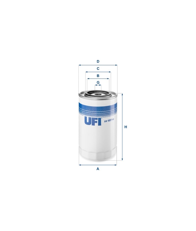 Ufi 23.107.01 Filtro olio compatibile con 23.107.01