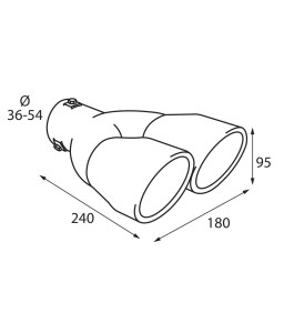 Lampa 60076 TS-22 Terminale di scarico in acciaio inox lucidato Dimensione Ø 36-54 mm