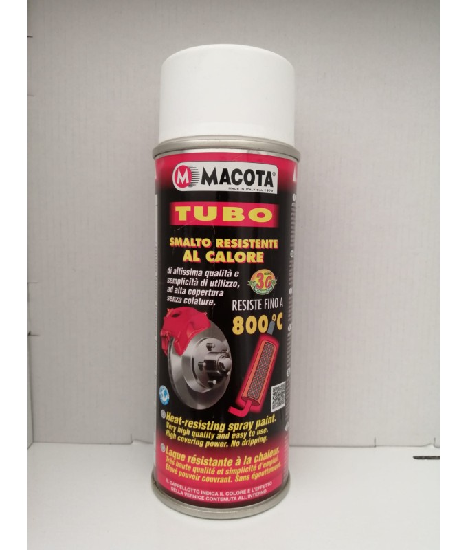 Macota 08308 Smalto speciale per alta temperatura - Colore bianco - 400 ml - Alta temperatura resiste fino a 800 gradi