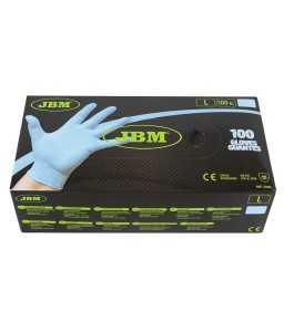 JBM 53985 Guanti  L 100 pezzi  da 3,5 MIL Colore AZZURRO Confezione da 100 pezzi 4,2g