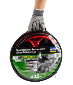 GYS 056336 CAVI AVVIAMENTO 500A (3,5 L / 5,5 L) - 2X3,5M - Ø25MM2