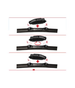 MAD 13762 Spazzola 650 mm VISION FLEX 26" Professional 14 adattatori spazzola singola flat