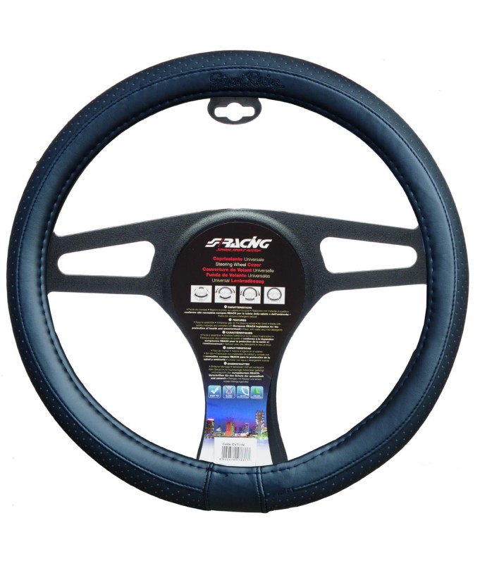 Simoni Racing CVT/16 Coprivolante Total Black Universale, in Ecopelle, Colore Nero Diametro 37-39 cm