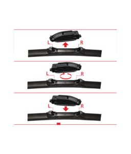 MAD 13751 Spazzola 375 mm VISION FLEX 15" Professional 14 adattatori spazzola singola flat