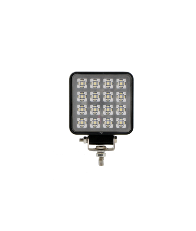 AMA 68049 Faro da lavoro quadrato a LED 10-30V, 13,2W, 2400LM, 16 LED, raggio ampio/largo, con interruttore