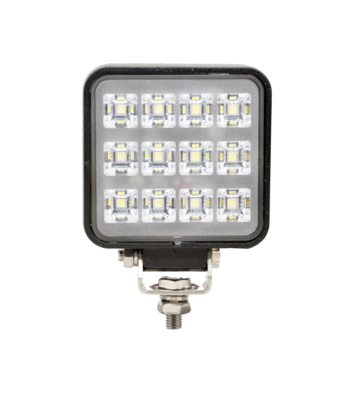 AMA 68048 Faro da lavoro quadrato a LED 10-30V, 10,5W, 1800LM, 12 LED, raggio ampio/largo, con interruttore