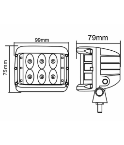 AMA 64479 Faro da lavoro rettangolare a LED 10-36V, 36W, 2800 LM, 12 LED, raggio COMBO (ampio e lungo)