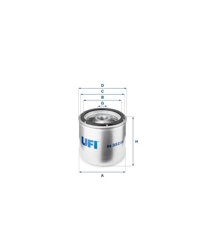 UFI 24.352.00 filtro gasolio uguale a 24.352.00