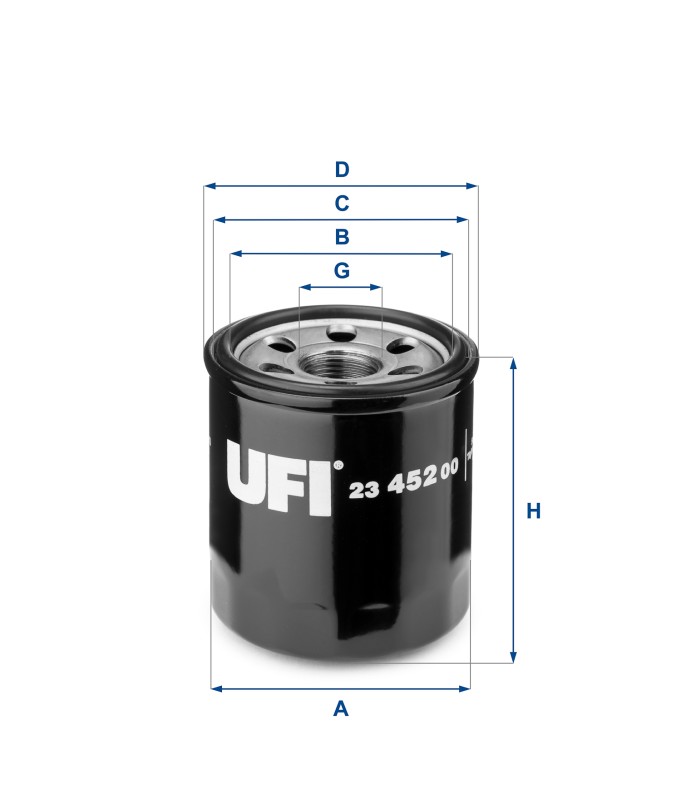 UFI 23.452.00 - Filtro olio uguale a23.452.00