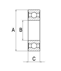 CARGO 142280 - Cuscinetto - 6200-2RS1/C3 - DE mm 30.00, DI mm 10.00, Altezza 1 9.00