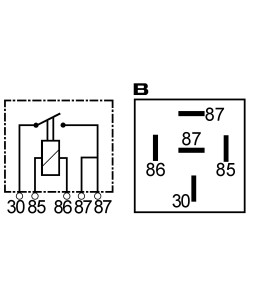 CARGO 160903 - Mini relè Voltaggio 12, Amp. 40, Terminali 5, Supporto Con supporto